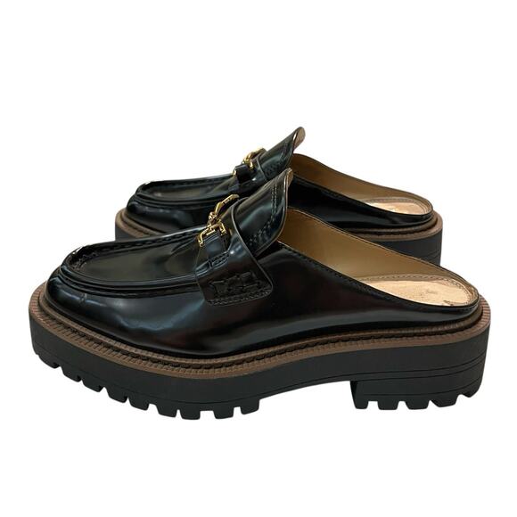 Sam Edelman Shoes - NEW Sam Edelman Lennon Loafer Mules Faux Leather Chunky Lug Sole Block Heel